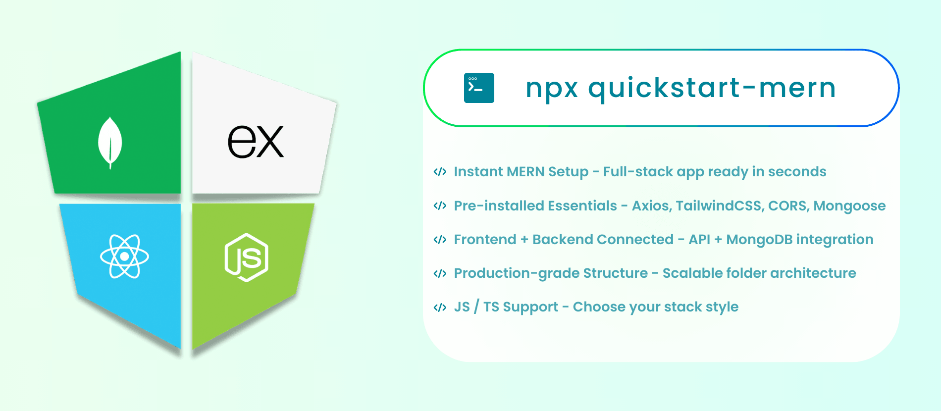 npx quickstart-mern project screenshot